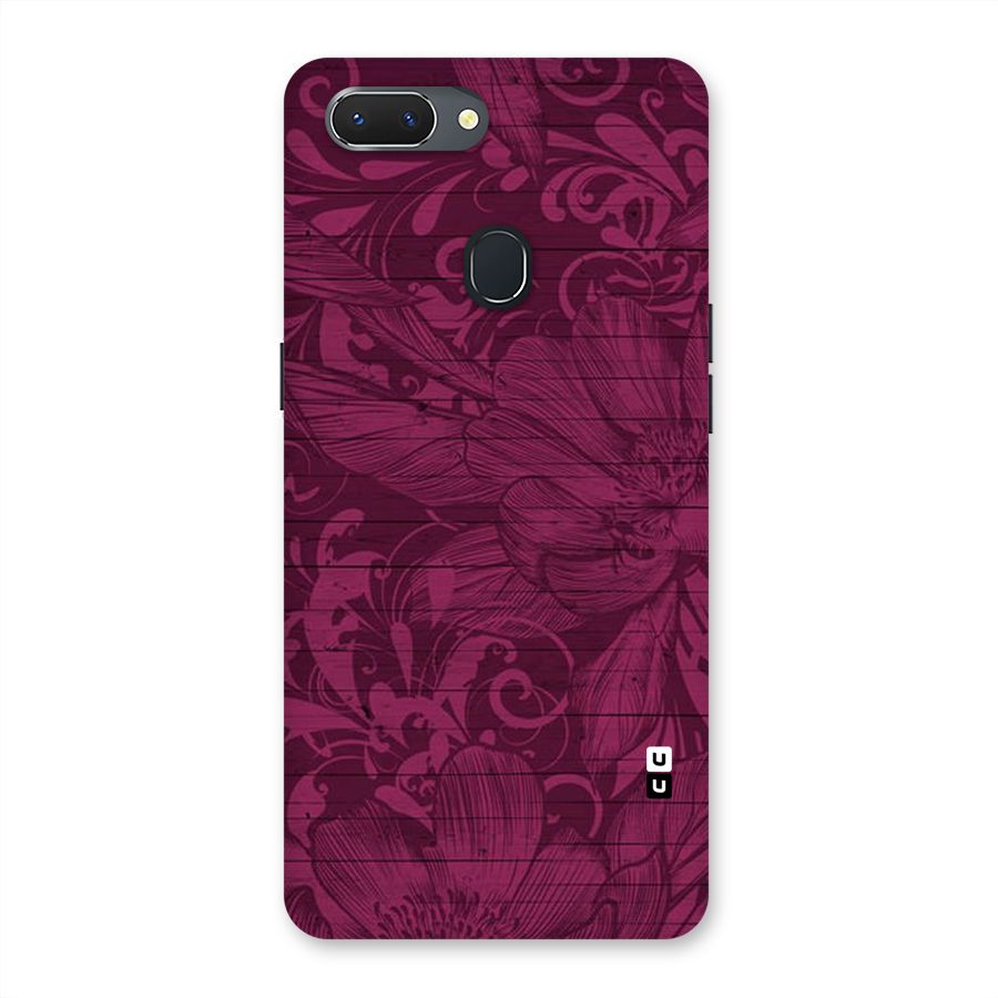 Magenta Floral Pattern Back Case for Oppo Realme 2