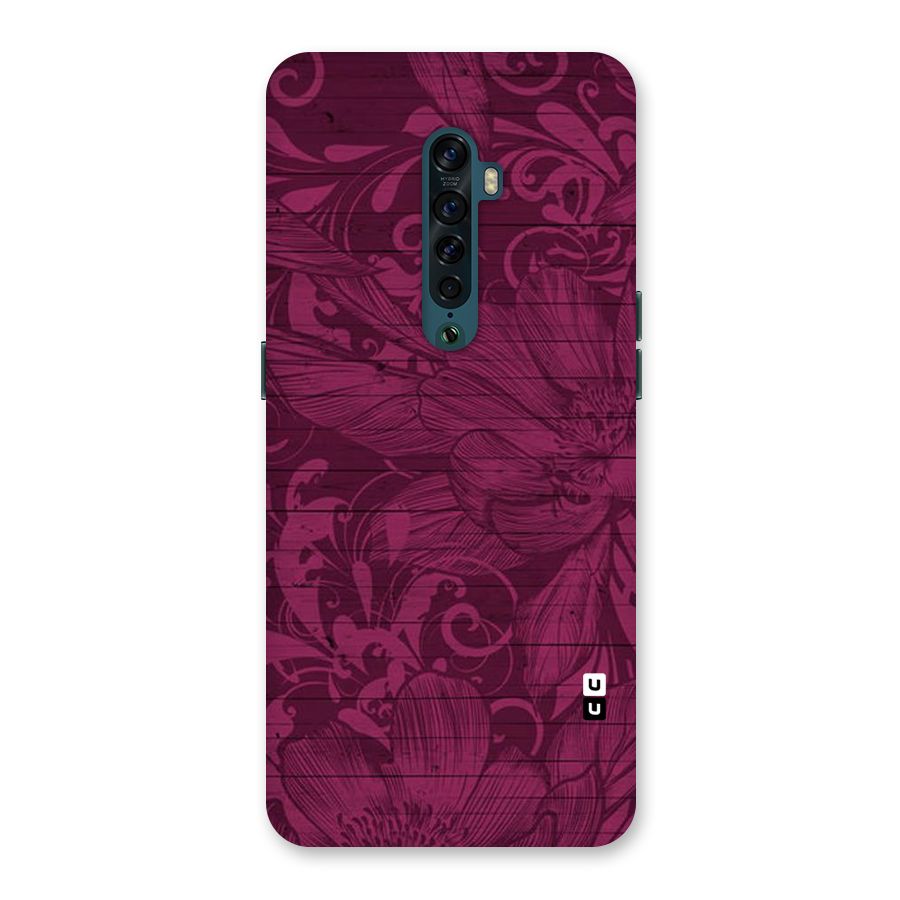 Magenta Floral Pattern Back Case for Oppo Reno2