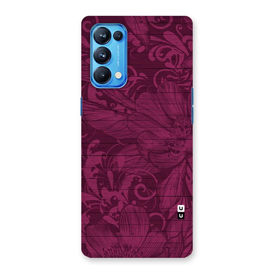 Magenta Floral Pattern Back Case for Oppo Reno5 Pro 5G