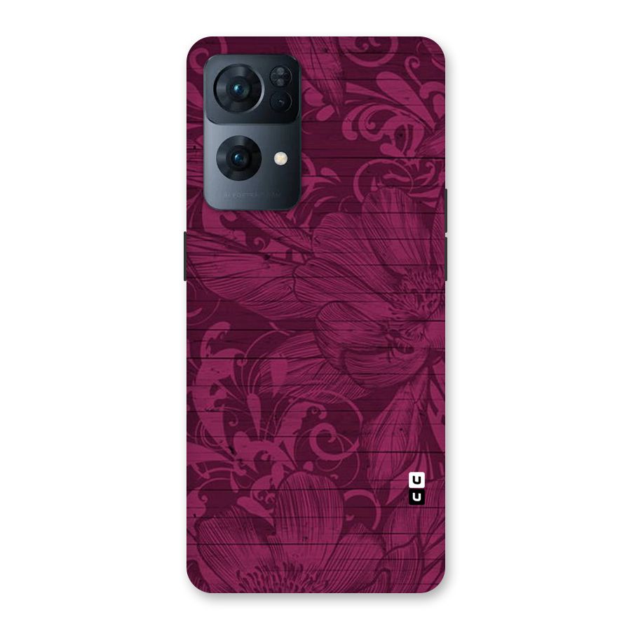 Magenta Floral Pattern Back Case for Oppo Reno7 Pro 5G