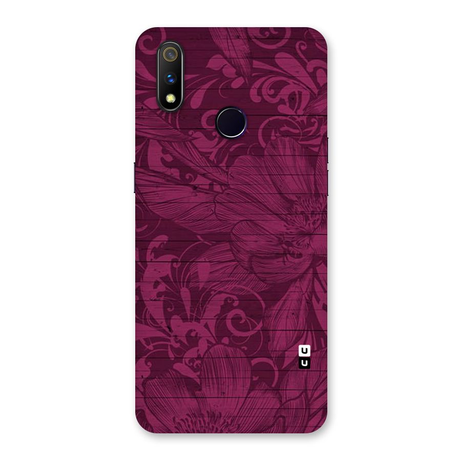 Magenta Floral Pattern Back Case for Realme 3 Pro