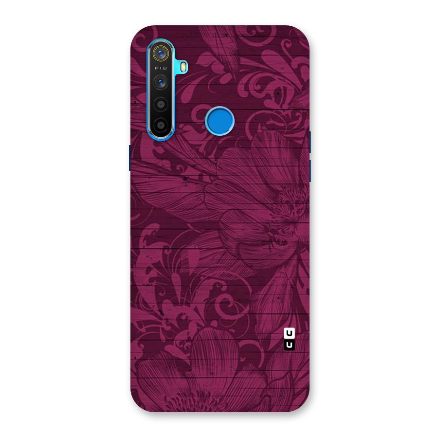 Magenta Floral Pattern Back Case for Realme 5