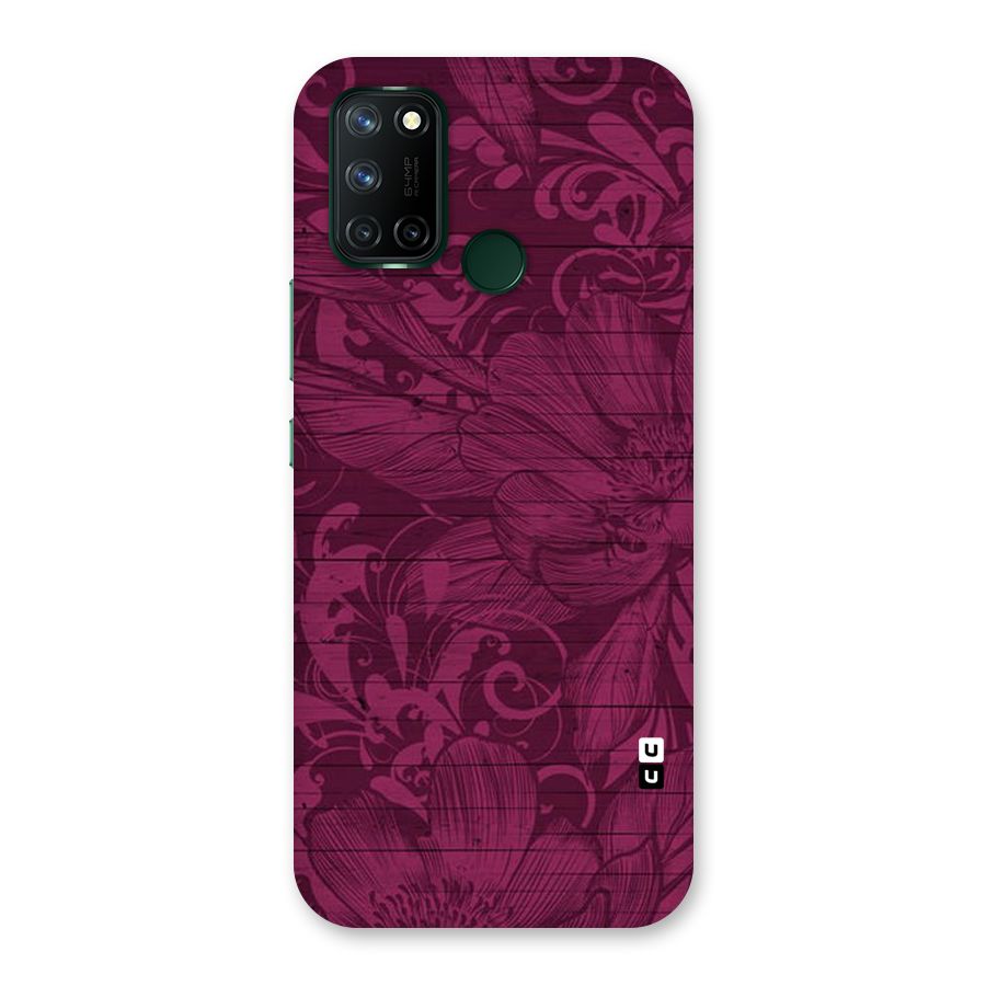 Magenta Floral Pattern Back Case for Realme 7i