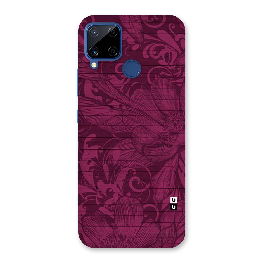Magenta Floral Pattern Back Case for Realme C15