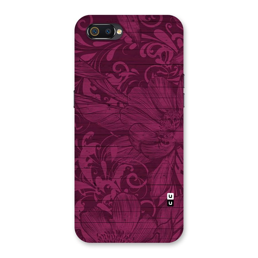 Magenta Floral Pattern Back Case for Realme C2