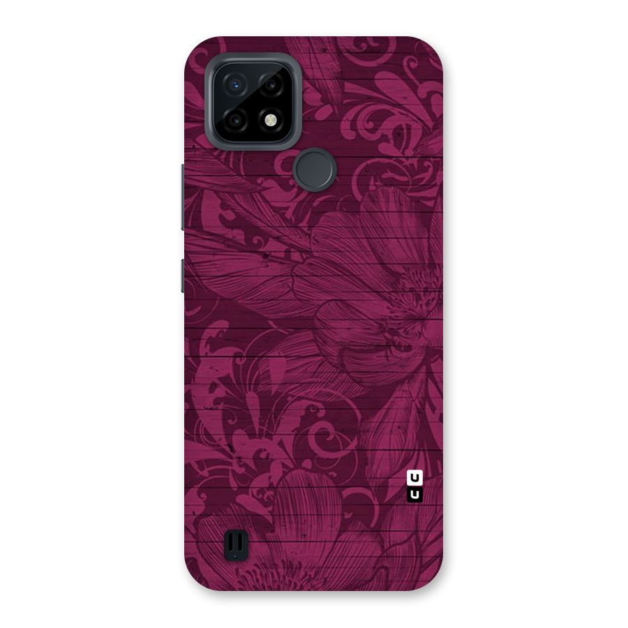 Magenta Floral Pattern Back Case for Realme C21
