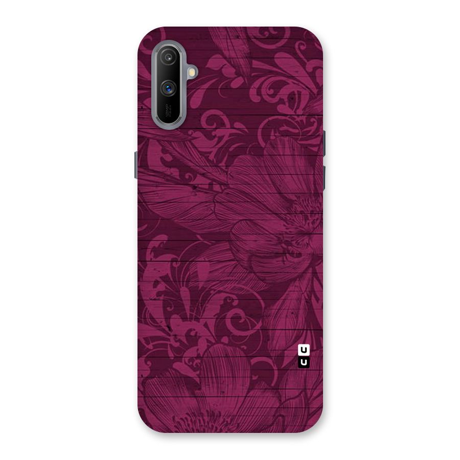 Magenta Floral Pattern Back Case for Realme C3