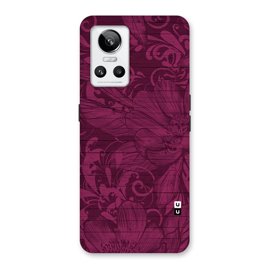Magenta Floral Pattern Back Case for Realme GT Neo 3