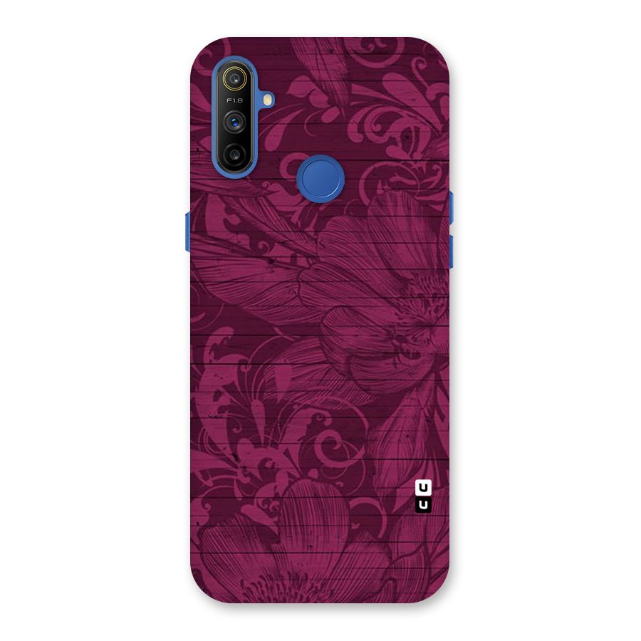 Magenta Floral Pattern Back Case for Realme Narzo 10A