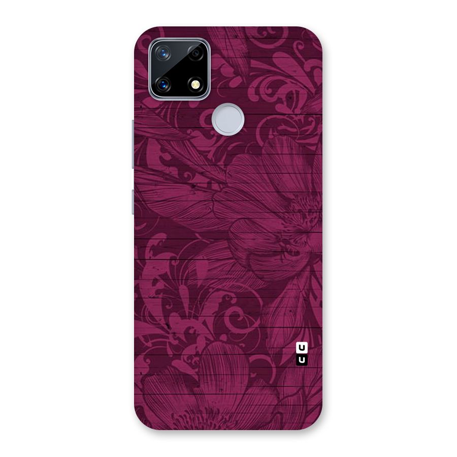 Magenta Floral Pattern Back Case for Realme Narzo 20