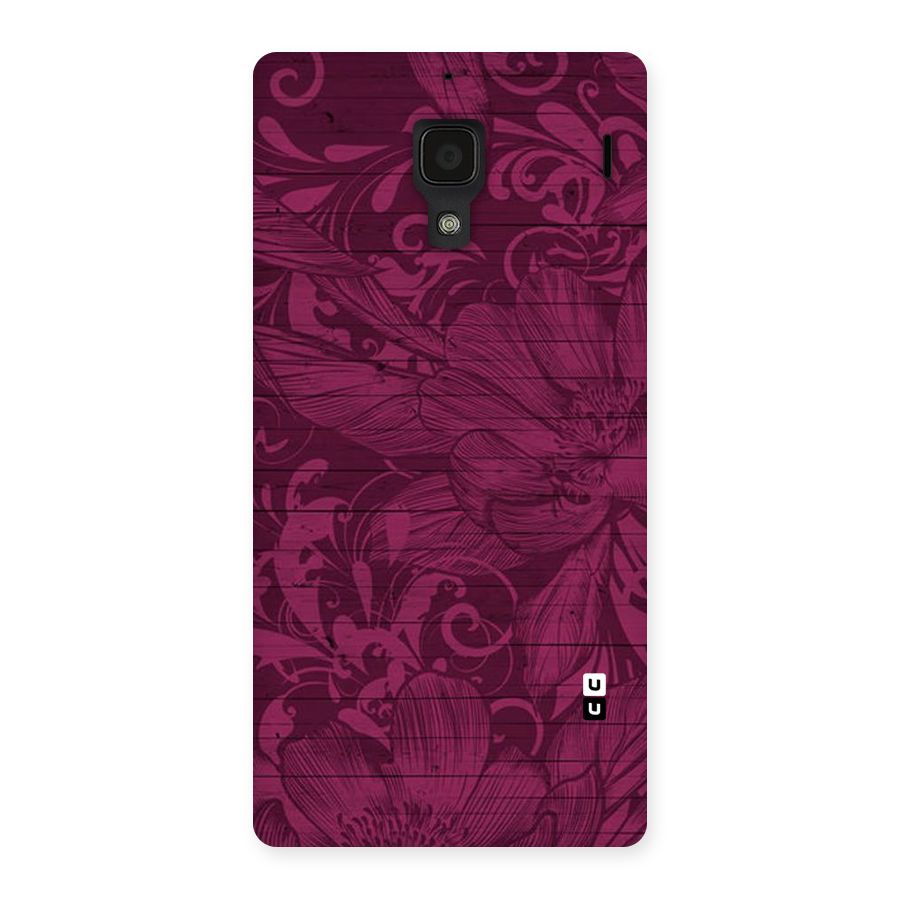 Magenta Floral Pattern Back Case for Redmi 1S