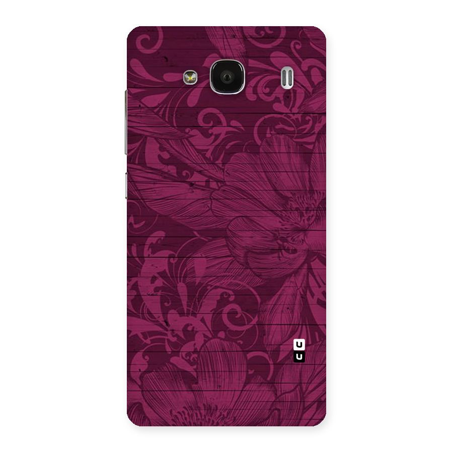 Magenta Floral Pattern Back Case for Redmi 2 Prime