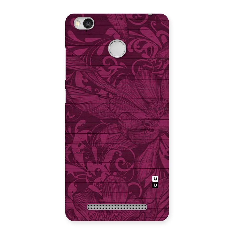 Magenta Floral Pattern Back Case for Redmi 3S Prime