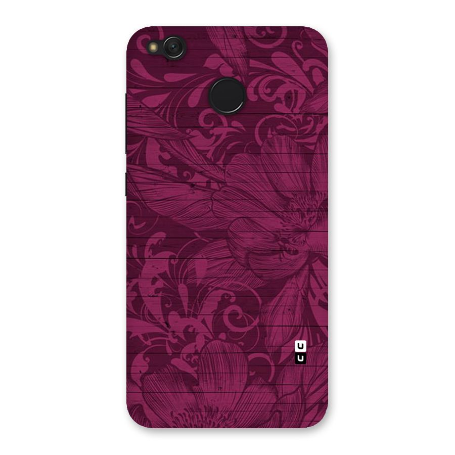 Magenta Floral Pattern Back Case for Redmi 4