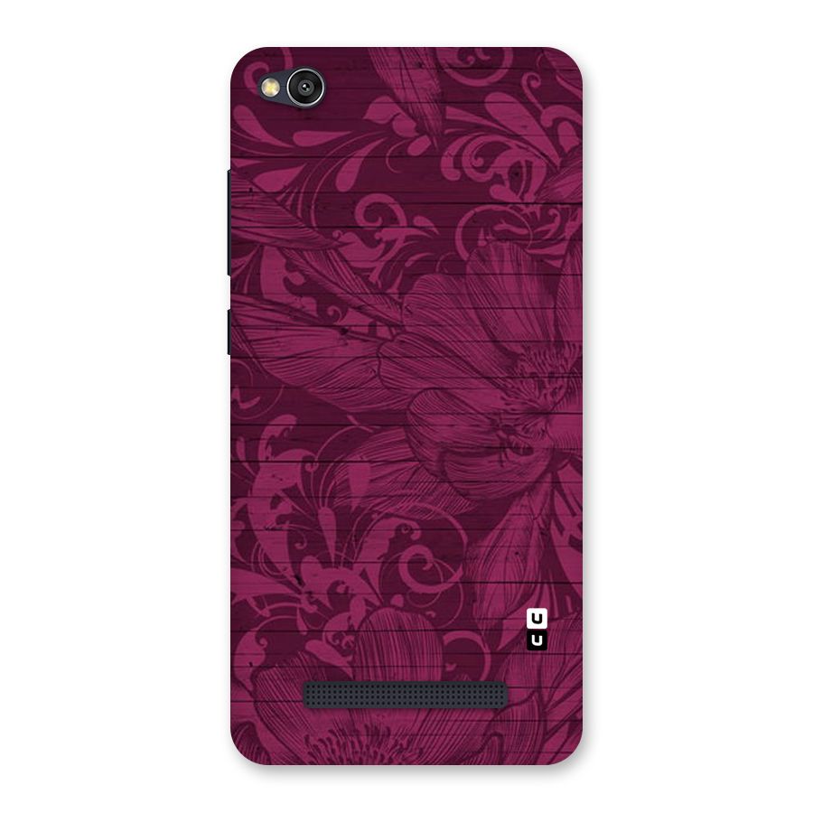 Magenta Floral Pattern Back Case for Redmi 4A