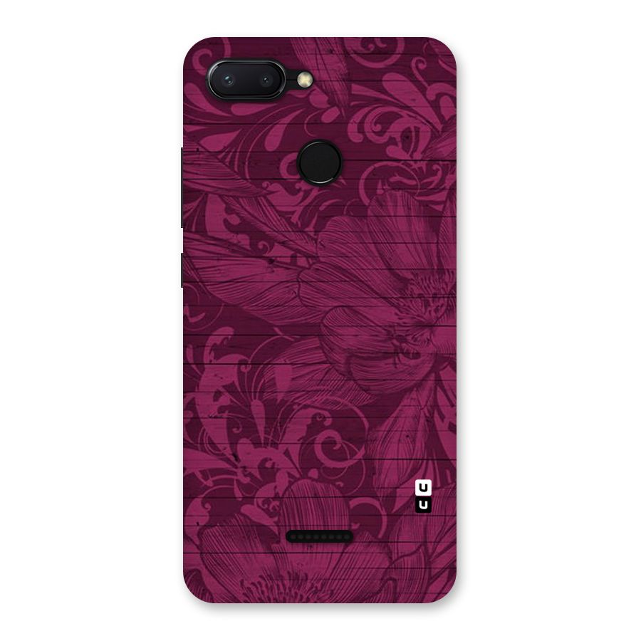 Magenta Floral Pattern Back Case for Redmi 6