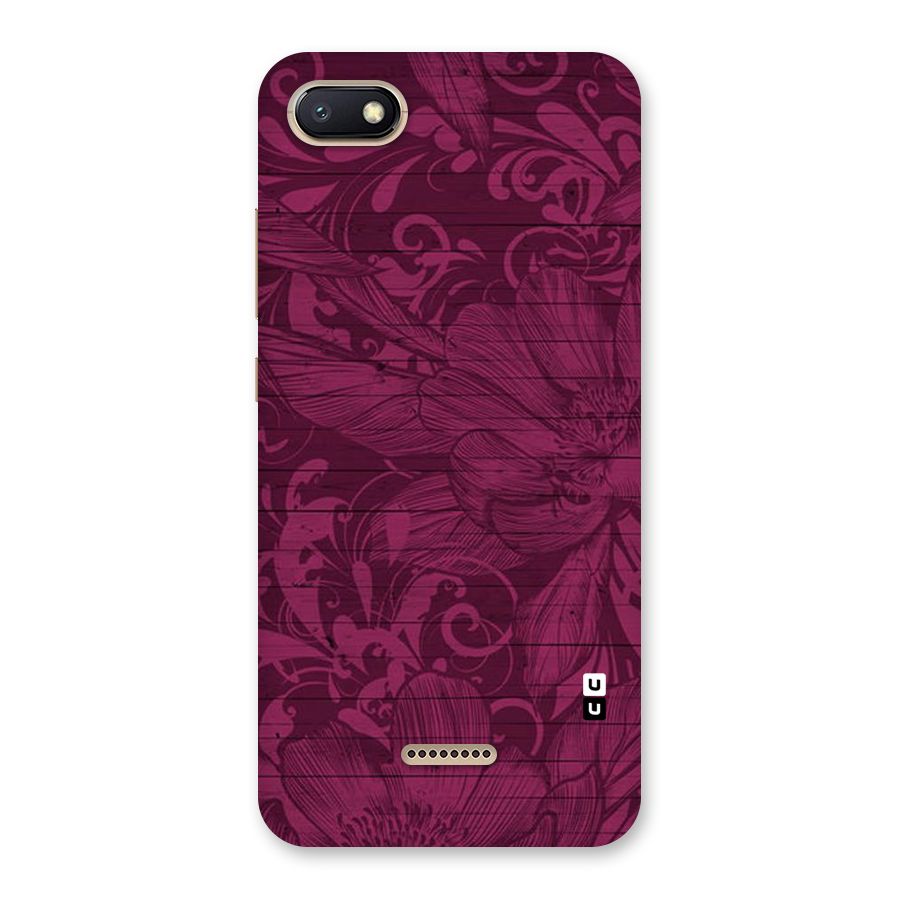 Magenta Floral Pattern Back Case for Redmi 6A