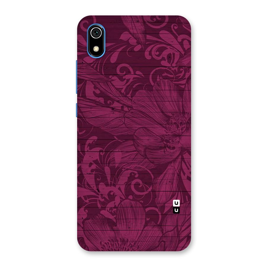 Magenta Floral Pattern Back Case for Redmi 7A