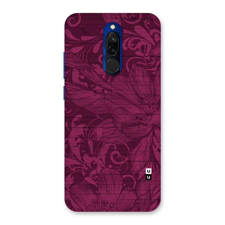 Magenta Floral Pattern Back Case for Redmi 8