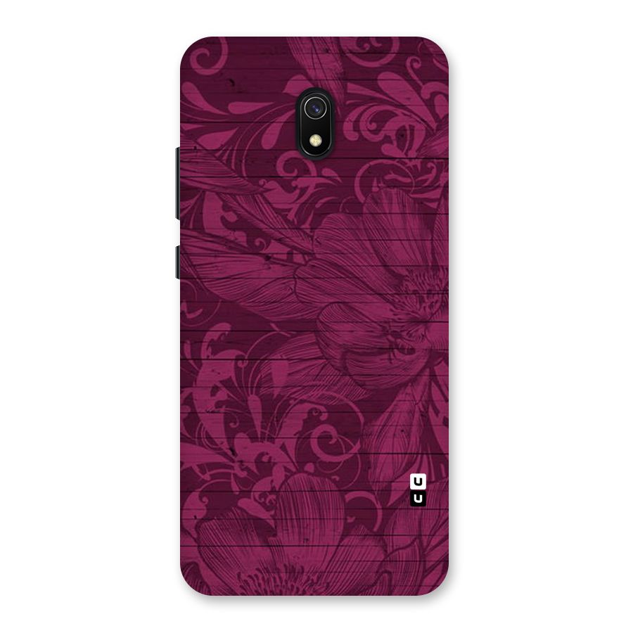 Magenta Floral Pattern Back Case for Redmi 8A