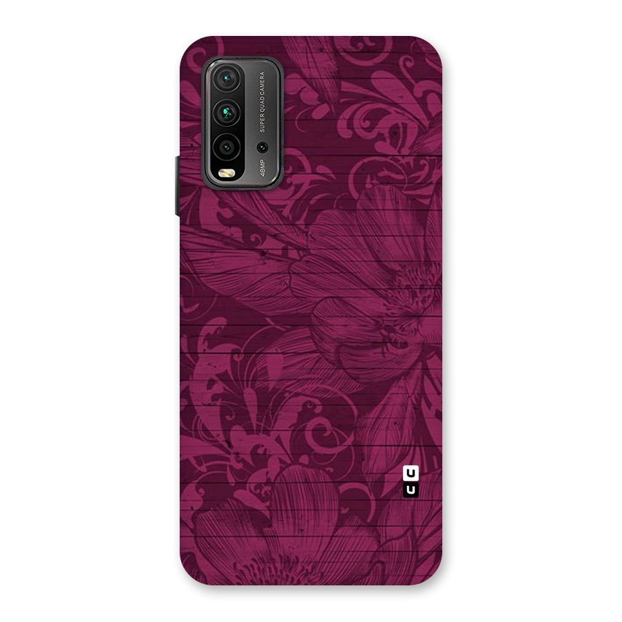 Magenta Floral Pattern Back Case for Redmi 9 Power