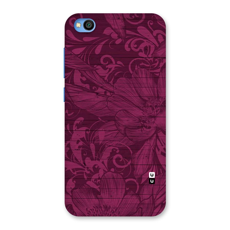 Magenta Floral Pattern Back Case for Redmi Go