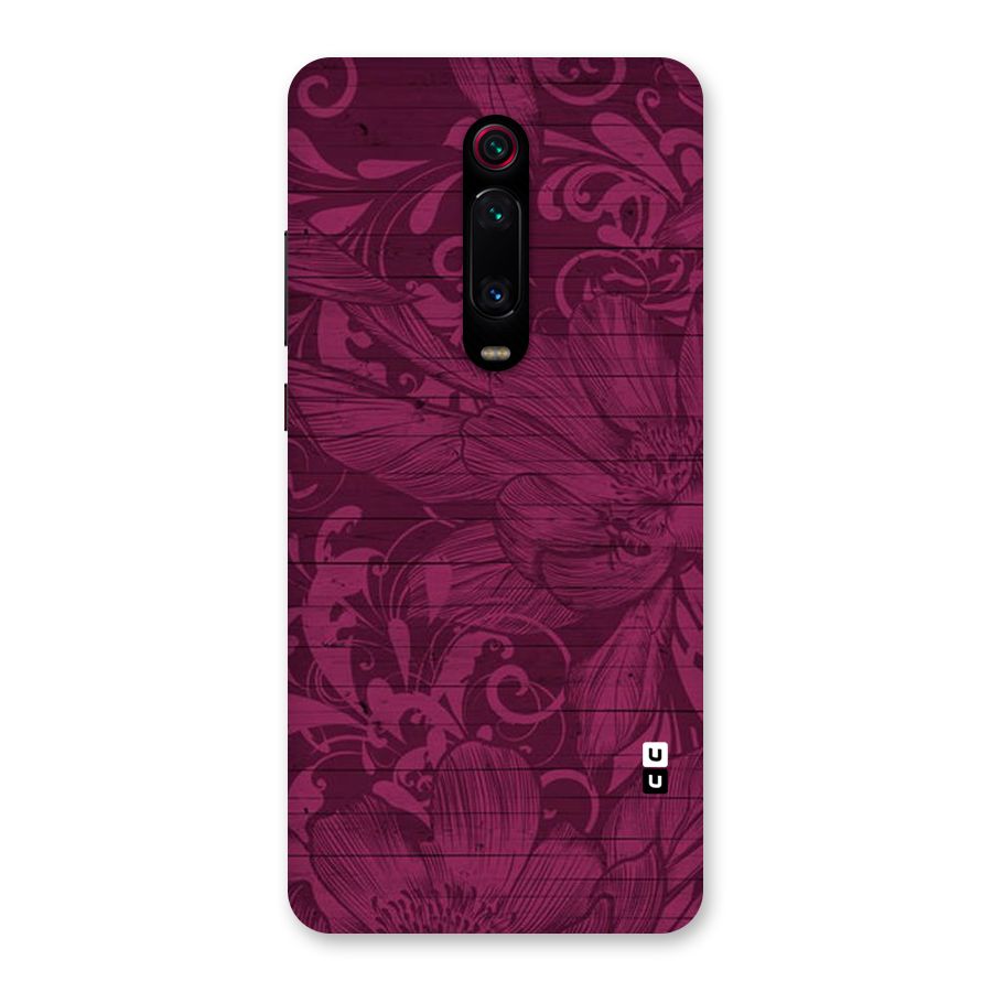 Magenta Floral Pattern Back Case for Redmi K20
