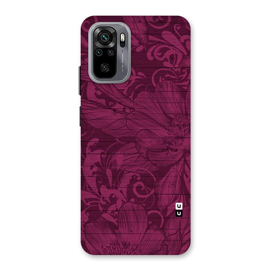 Magenta Floral Pattern Back Case for Redmi Note 10