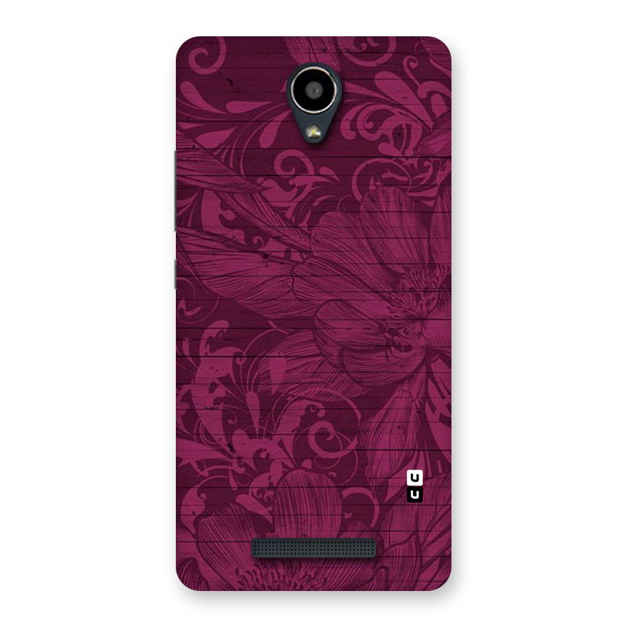 Magenta Floral Pattern Back Case for Redmi Note 2
