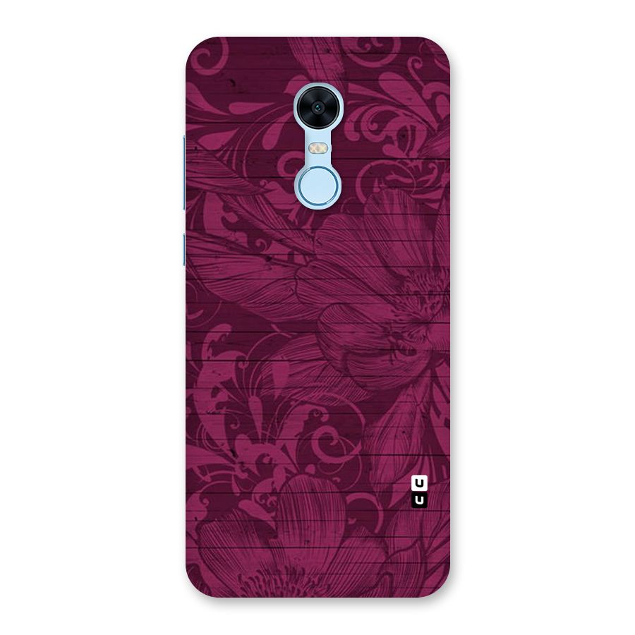 Magenta Floral Pattern Back Case for Redmi Note 5