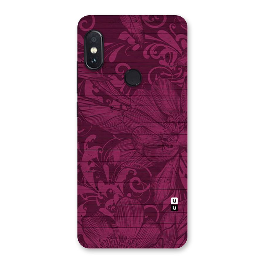 Magenta Floral Pattern Back Case for Redmi Note 5 Pro