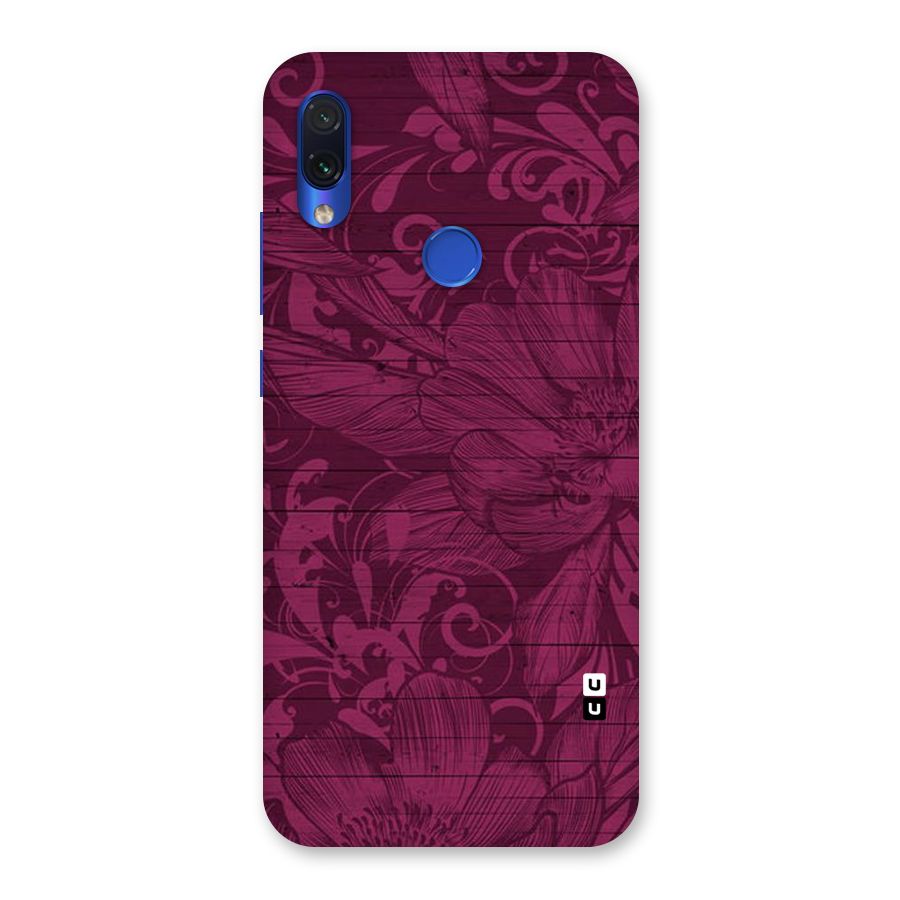 Magenta Floral Pattern Back Case for Redmi Note 7