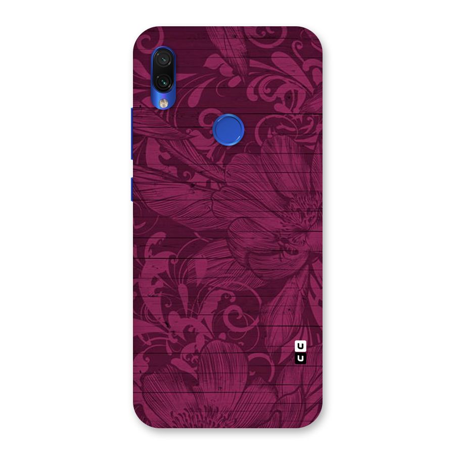 Magenta Floral Pattern Back Case for Redmi Note 7S