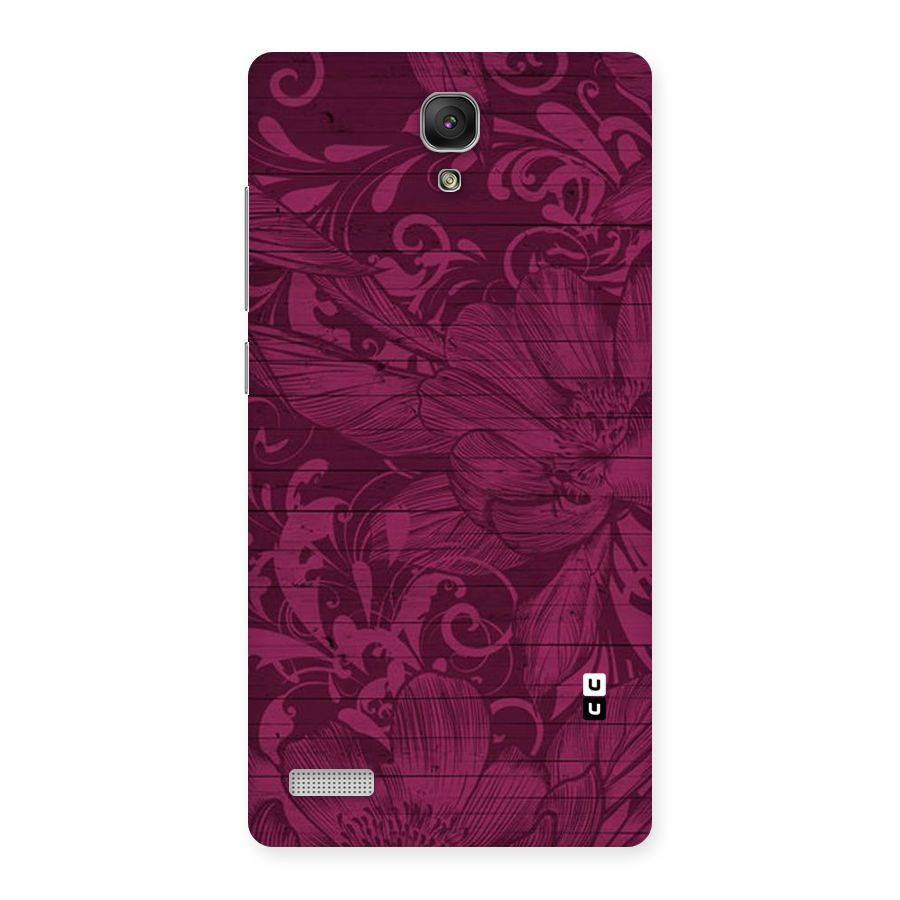 Magenta Floral Pattern Back Case for Redmi Note Prime