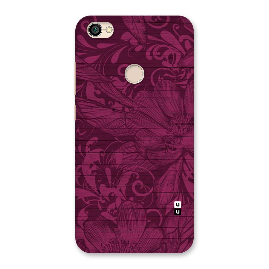 Magenta Floral Pattern Back Case for Redmi Y1 2017