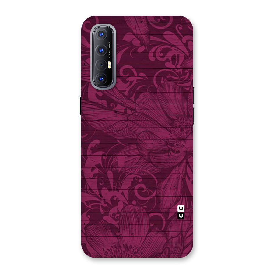 Magenta Floral Pattern Back Case for Reno3 Pro