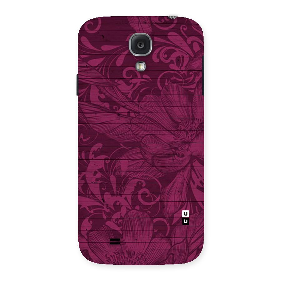 Magenta Floral Pattern Back Case for Samsung Galaxy S4