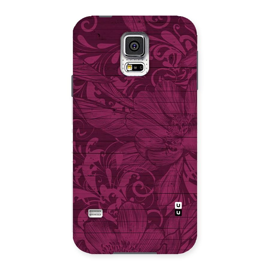 Magenta Floral Pattern Back Case for Samsung Galaxy S5