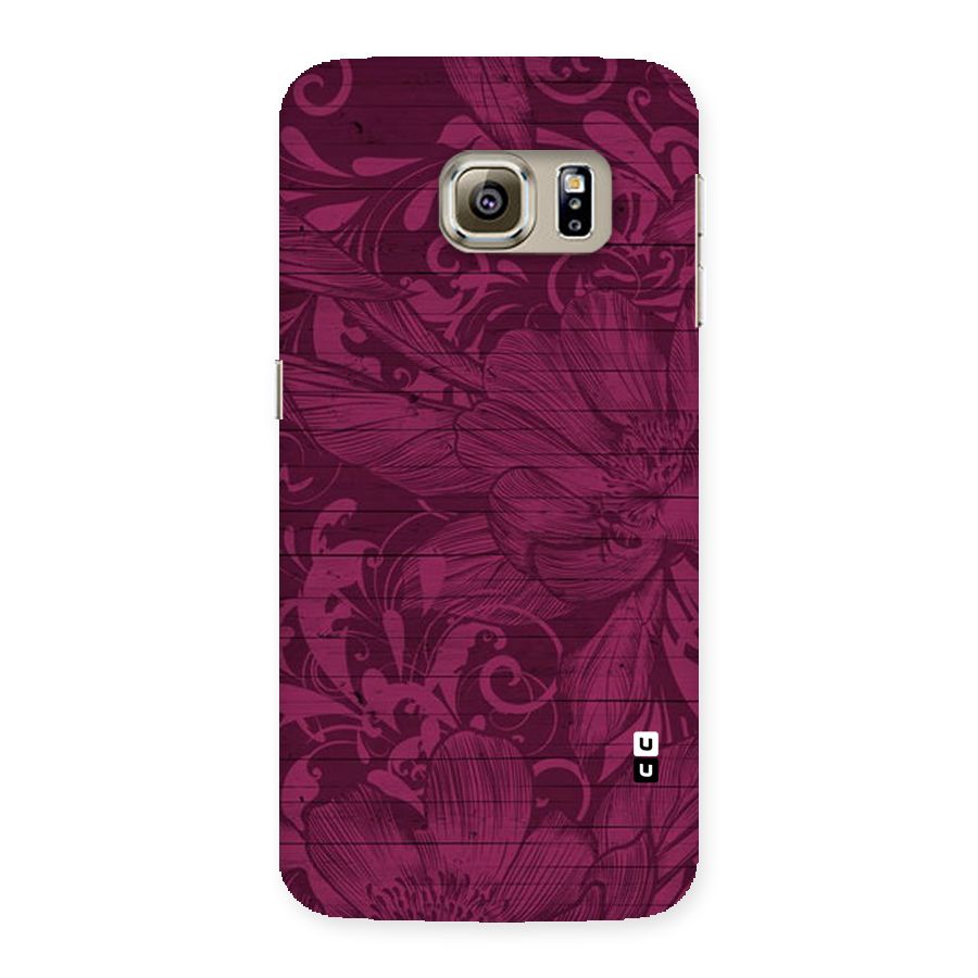 Magenta Floral Pattern Back Case for Samsung Galaxy S6 Edge