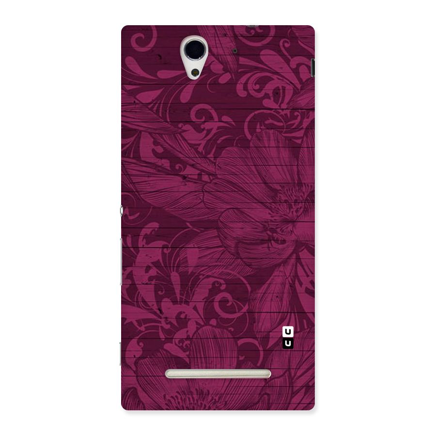 Magenta Floral Pattern Back Case for Sony Xperia C3