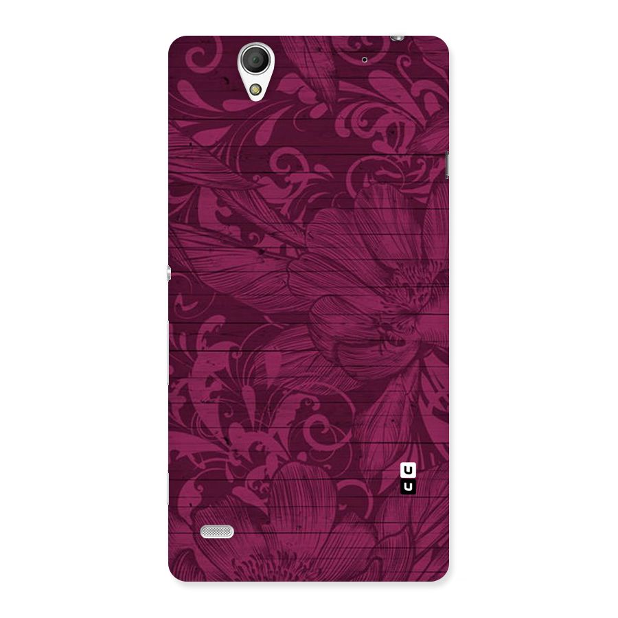 Magenta Floral Pattern Back Case for Sony Xperia C4