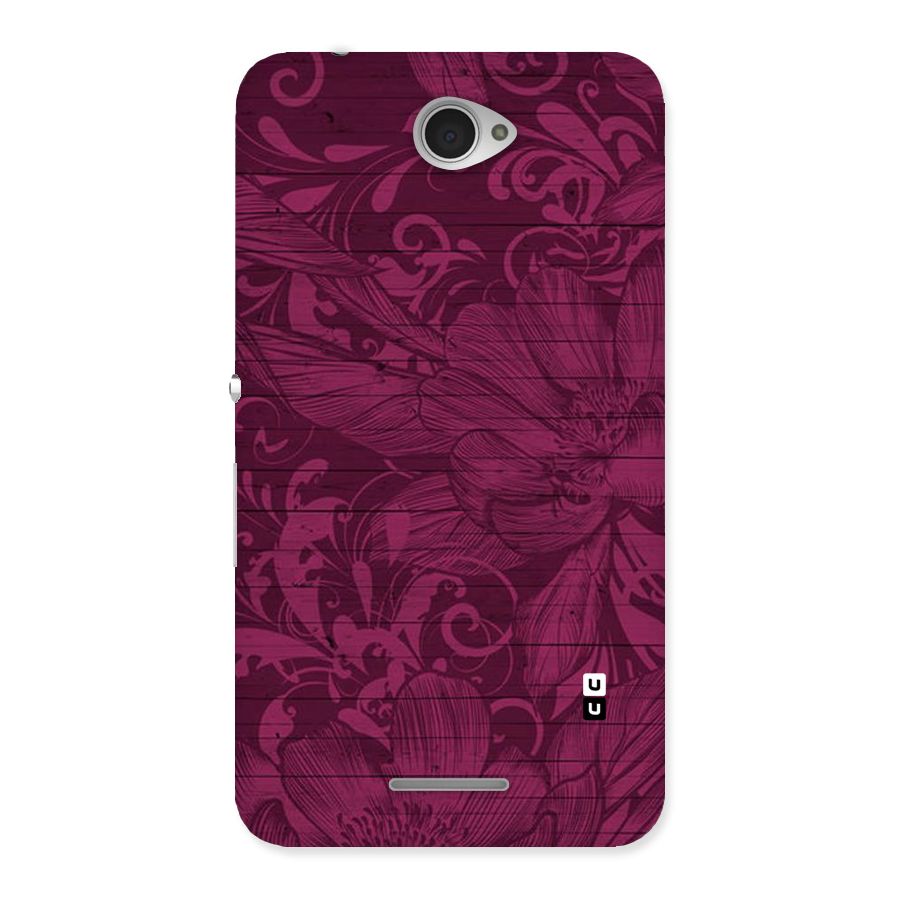 Magenta Floral Pattern Back Case for Sony Xperia E4