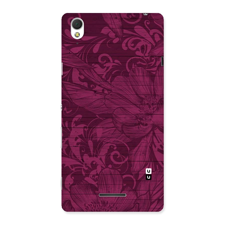 Magenta Floral Pattern Back Case for Sony Xperia T3
