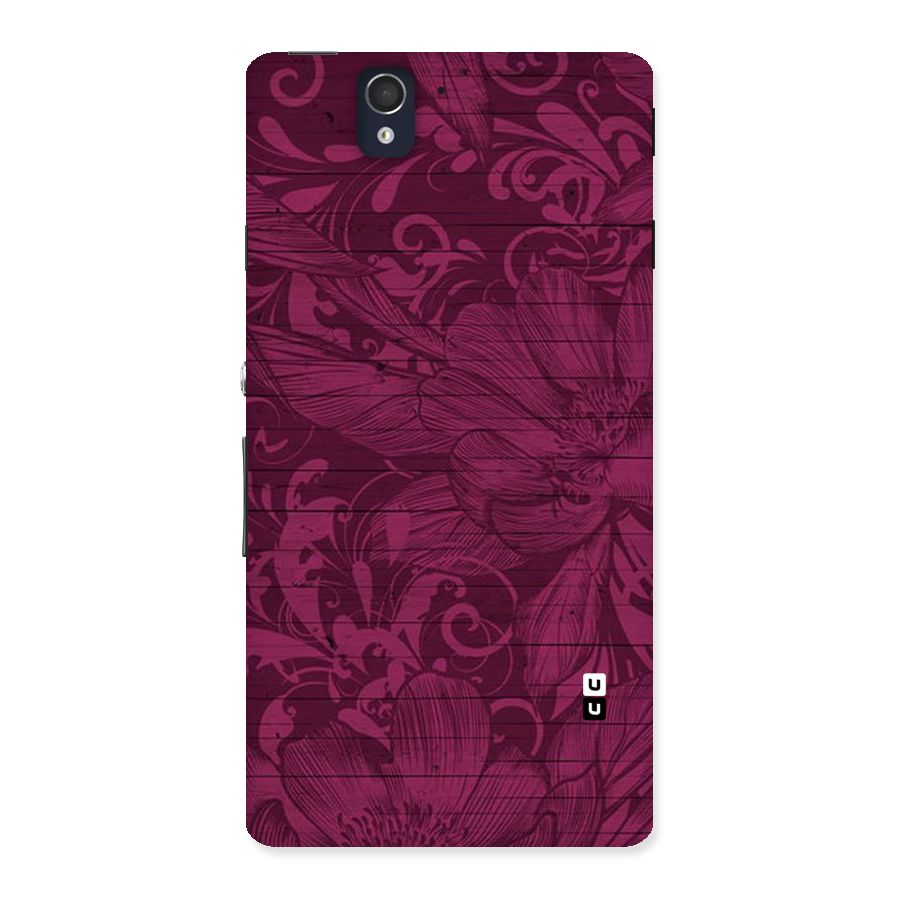 Magenta Floral Pattern Back Case for Sony Xperia Z