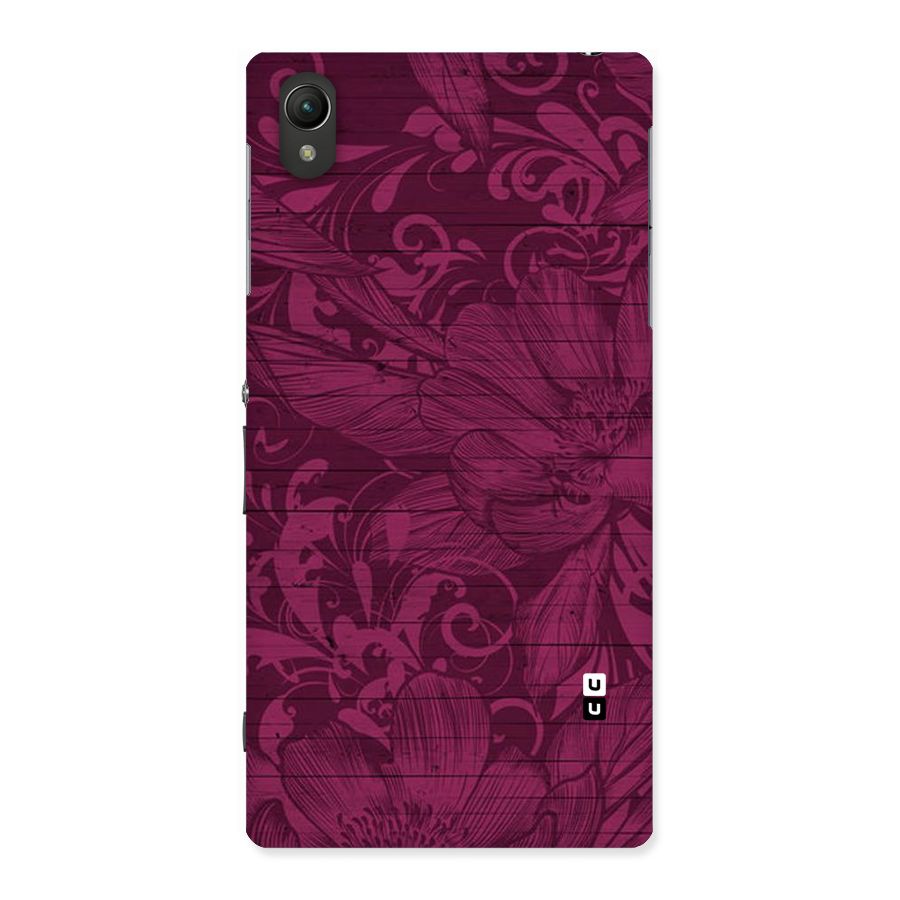 Magenta Floral Pattern Back Case for Sony Xperia Z1
