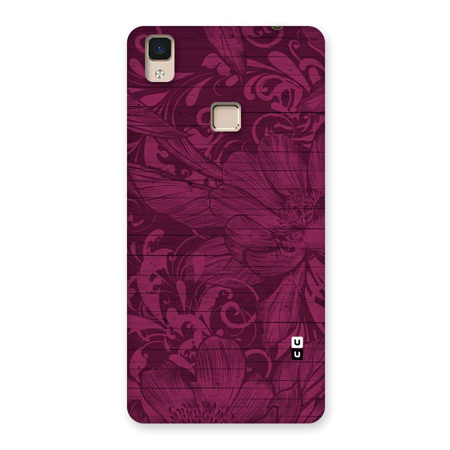 Magenta Floral Pattern Back Case for V3 Max