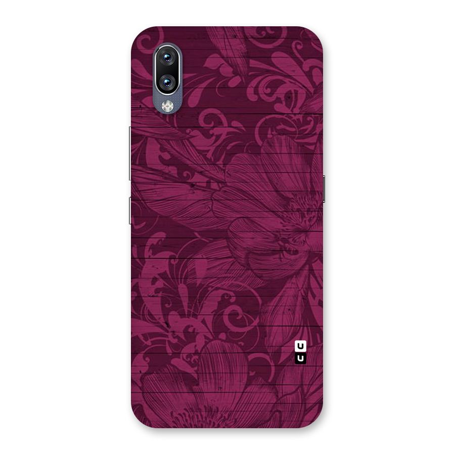 Magenta Floral Pattern Back Case for Vivo NEX