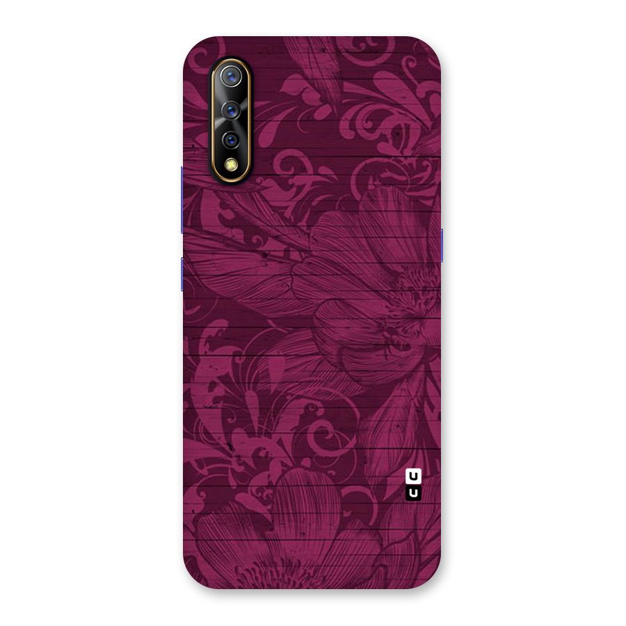Magenta Floral Pattern Back Case for Vivo S1