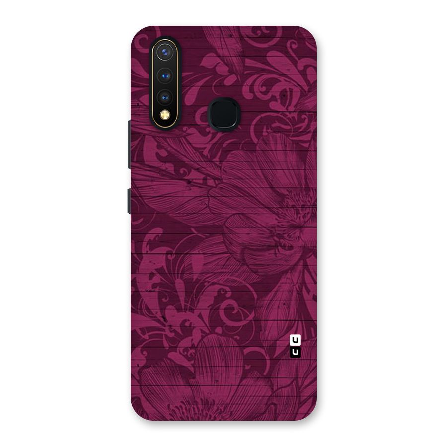 Magenta Floral Pattern Back Case for Vivo U20
