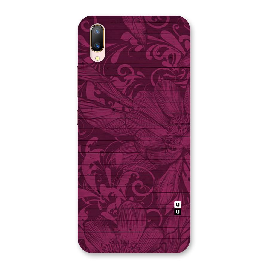 Magenta Floral Pattern Back Case for Vivo V11 Pro